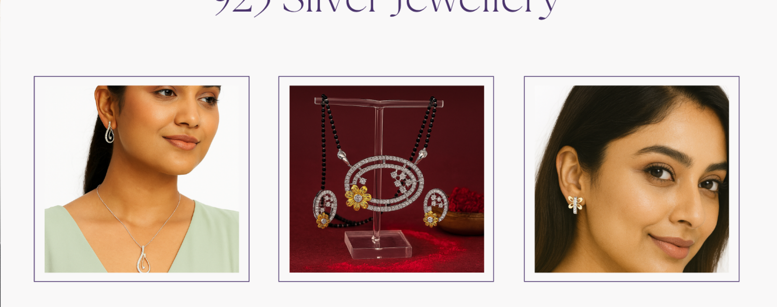 Jewelry Business Website in Cream White Dark Purple Modern Elegance Style 4